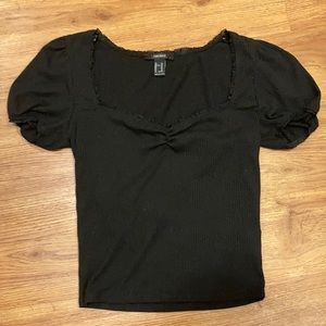 Forever21 Black Milkmaid Top